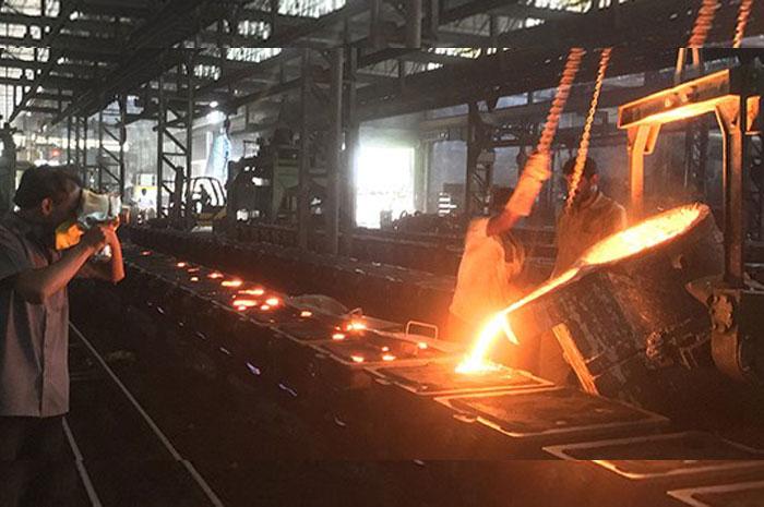 Molten Metal pouring through Monorail 